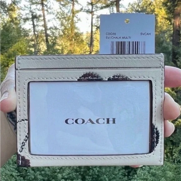 COACH Slim Id Card Case With Cherry Print CDG88 NWT AUTHENTIC - Picture 3 of 9